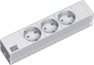 Bachmann 10" IT PDU Basic, 1HE, 3-fach, 250V, grau, 2m