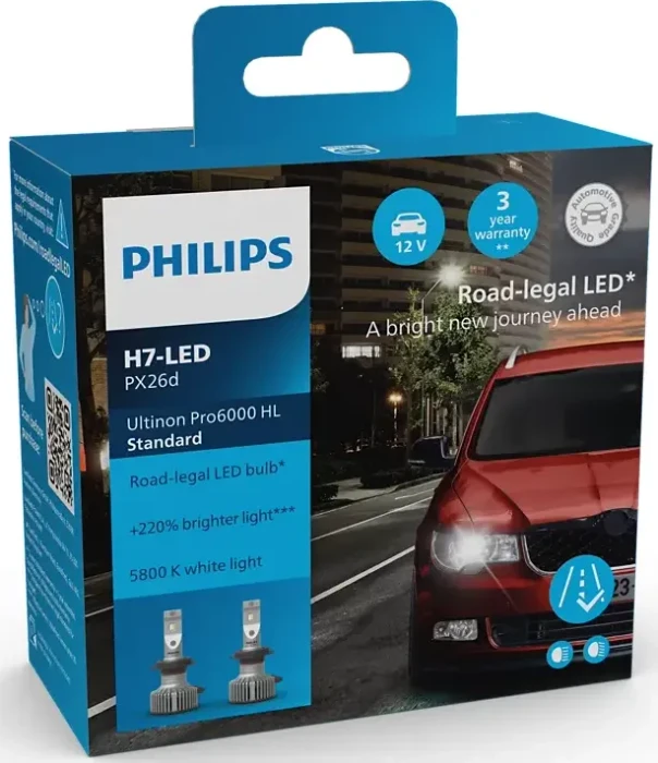 Philips Ultinon Pro6000 Standard HL H7-LED, 2er-Pack Box
