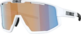 Bliz Fusion Small matte white/coral-orange mirror blue