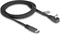 DeLOCK USB-C auf USB-C Kabel, USB 2.0, 480Mb/s, 60W USB PD, Flachbandkabel, gewinkelt, schwarz, 1m Vorschaubild
