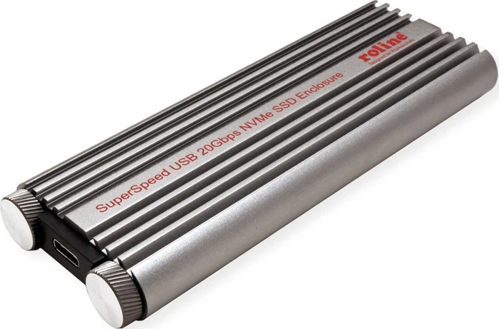 Roline / Secomp M.2 PCIe NVMe SSD zu USB 3.2 Gen 2x2 Aluminium Gehäuse, USB-C 3.2