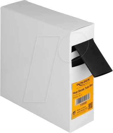DeLOCK Schrumpfschlauch Box, mit Innenkleber, Schrumpfungsrate 3:1, 25.4mm, 5m, schwarz