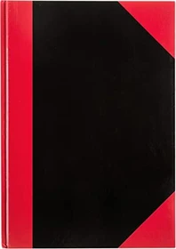 Idena Kladde Notizbuch, A5, kariert, Hardcover, rot/schwarz, 96 Blatt