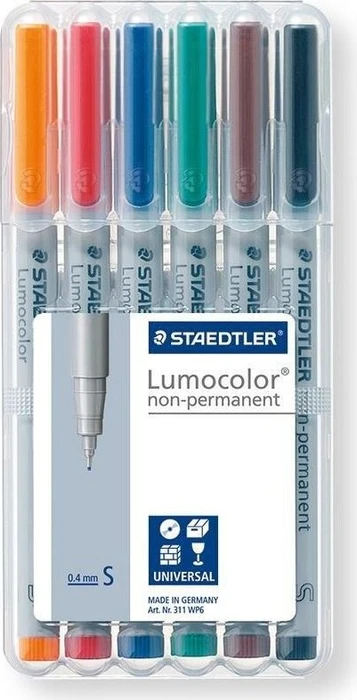 Staedtler Lumocolor 311 non-permanent sortiert, 6er-Set