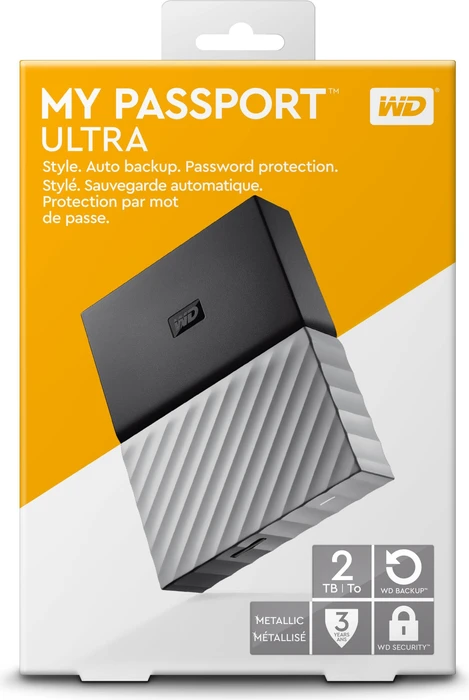 Western Digital WD My Passport Ultra schwarz 2TB, USB 3.0 Micro-B