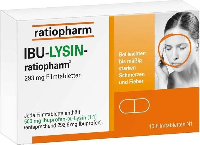 IBU-Lysin-ratiopharm 293mg Filmtabletten, 10 Stück