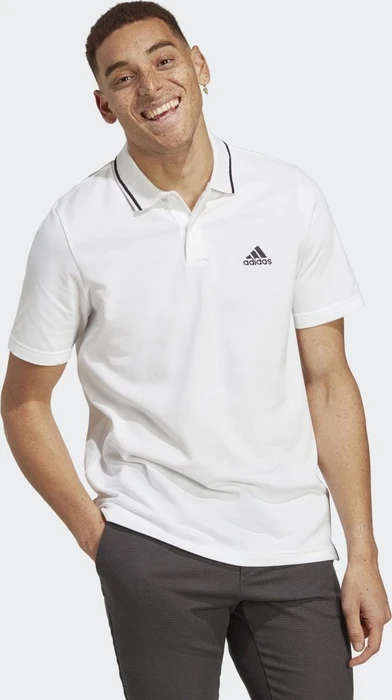 adidas Essentials Piqué Small Logo Poloshirt kurzarm weiß (Herren)