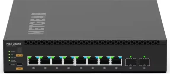 Netgear AVoIP M4350 Desktop 2.5G Managed Switch, 8x RJ-45, 2x SFP28, 119W PoE++