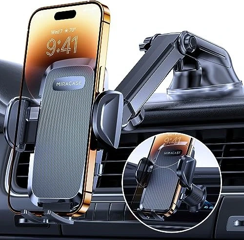 Miracase 2 in 1 MagSafe Car Phone Holder Mount for Air Vent & Dashboard schwarz