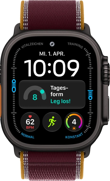 Apple Trail Loop S/M für Apple Watch Ultra (49mm) burgunder/titan natur