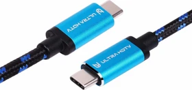 Ultra HDTV USB 3.1 Kabel blau/schwarz, USB-C 3.1 [Stecker] auf USB-C 3.1 [Stecker], 1m (W-2419)