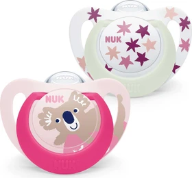 NUK Star Night & Day Schnuller, 6-18M, Silikon, koala/sterne, 2 Stück