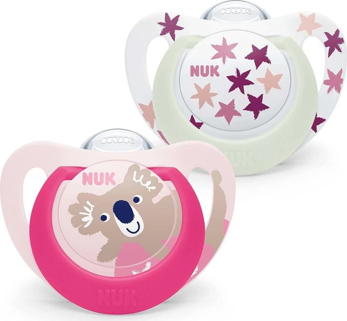 NUK Signature Night Schnuller, Silikon, 6-18M, 2er-Pack