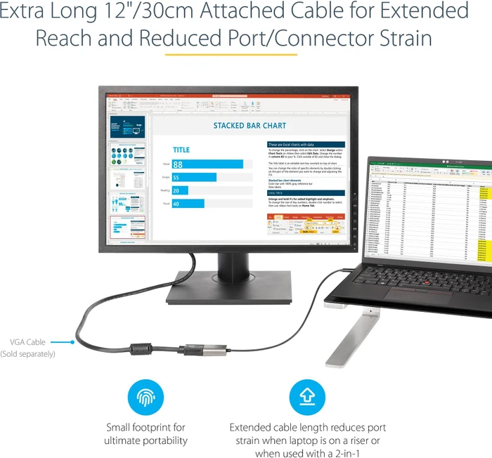 StarTech USB-C-VGA-Adapter, schwarz