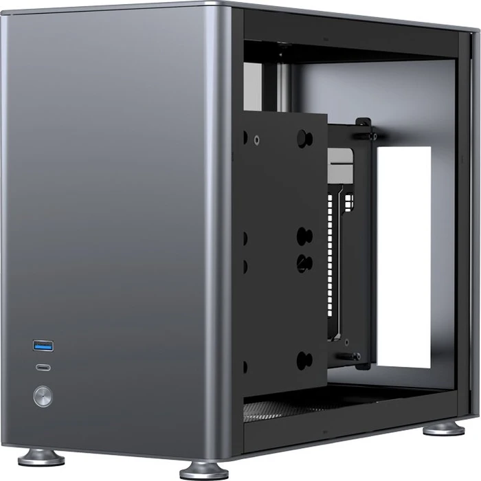 Jonsbo A4, grau, Glasfenster, Mini-ITX