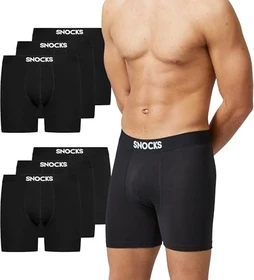 Snocks Lange 6er Boxer Briefs schwarz (Herren)
