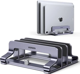 Ugreen Vertikaler Laptopständer, 3 Slot, grau, verstellbar