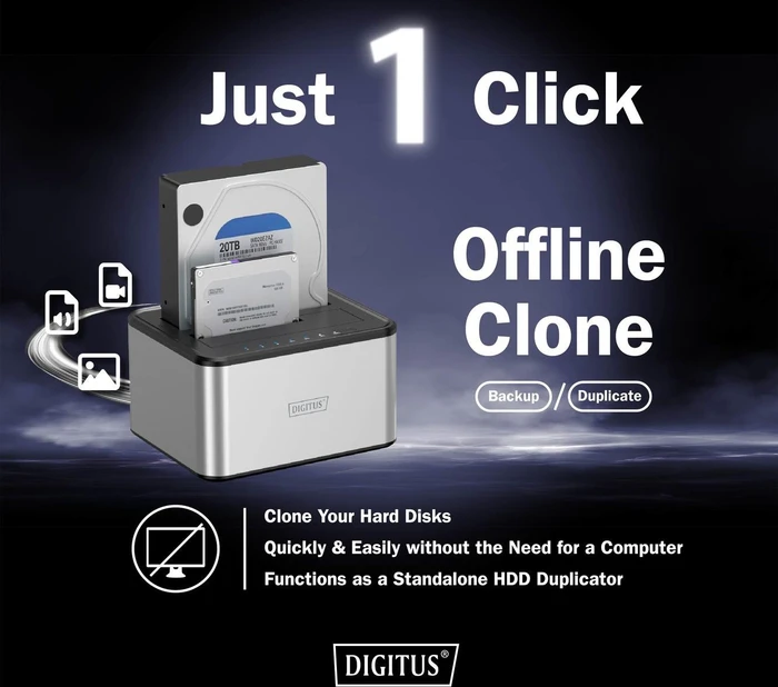Digitus USB 3.0 Duale SATA HDD Dockingstation 2.5"/3.5", USB-B 3.0 [Buchse]