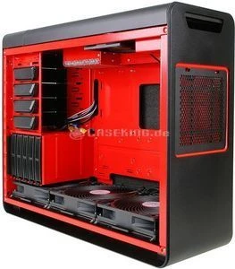 SilverStone Fortress FT02 schwarz/rot, Acrylfenster