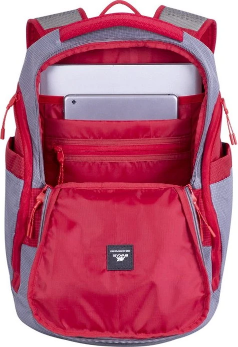 RivaCase 5225 Mercantour ECO 15.6" Laptop-Rucksack, grau/rot