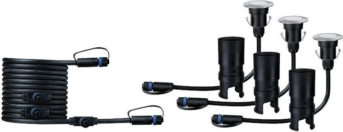 Paulmann Plug & Shine Floor Mini Erweiterungsset 2.5W Bodeneinbauleuchte silber, 3 Stück