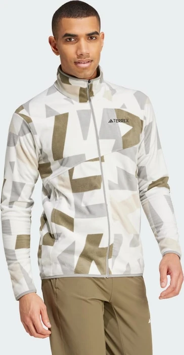 adidas Terrex Multi Printed Fleece Jacke grey one/olive strata (Herren)