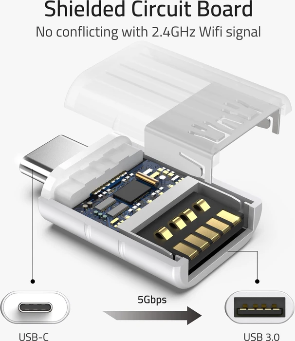 Syntech USB-Adapter, USB 3.0, 5Gb/s, USB-A 3.0 [Buchse] auf USB-C 3.0 [Stecker], Silver, 2er-Pack
