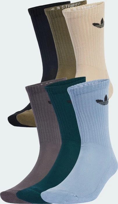 adidas Trefoil Cushion Crew Socken wonder beige/medium dark khaki/aurora ivy, 6 Paare