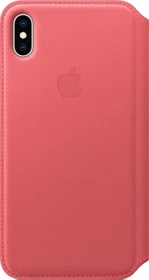 Apple Leder Folio Case für iPhone XS Max pfingstrosenpink