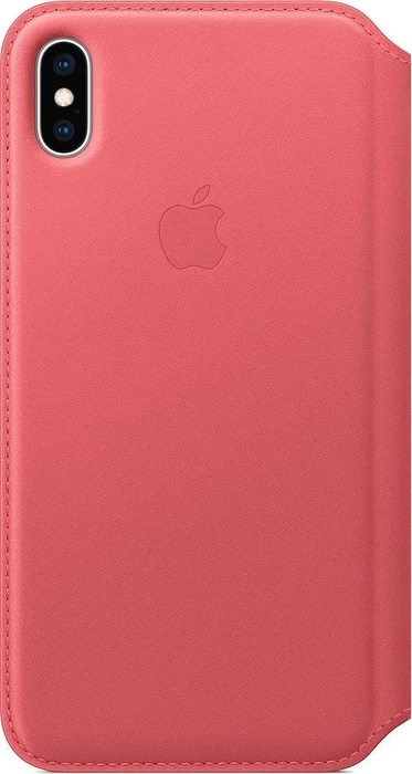 Apple Leder Folio Case für iPhone XS Max pfingstrosenpink