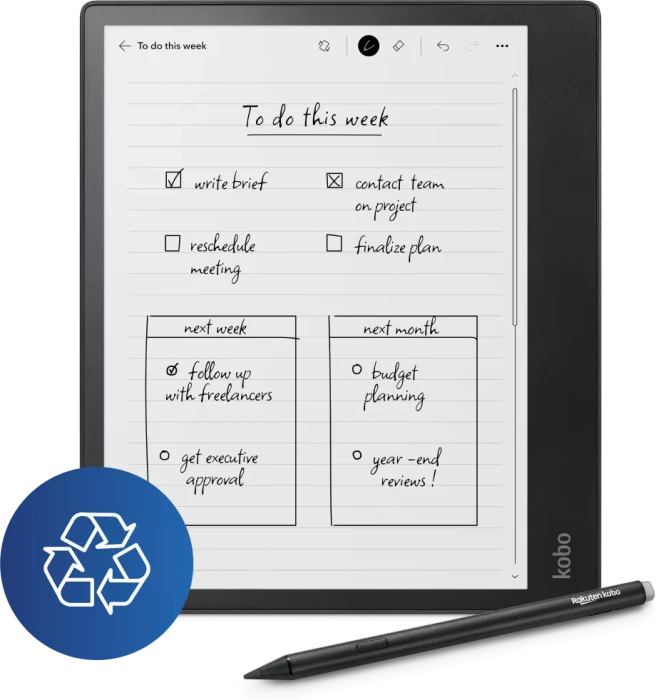 Rakuten Kobo Elipsa 2E - 26,2 cm (10.3") - E Ink Carta - 1404 x 1872 Pixel - 1200:1 - CBR - CBZ - EPUB DRM - HTML - MOBI - PDF - RTF - TXT - BMP - GIF - JPEG - PNG - TIFF (N605-KU-BK-K-BU)