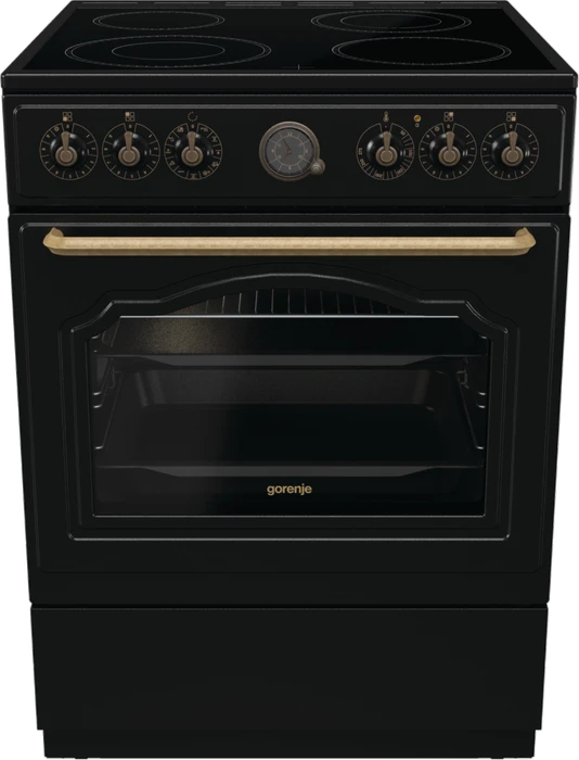 Gorenje GECS6B70CLB Elektroherd mit Glaskeramik-Kochfeld