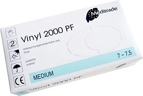 Meditrade Vinyl 2000 PF Einweghandschuhe XS, 100 Stück