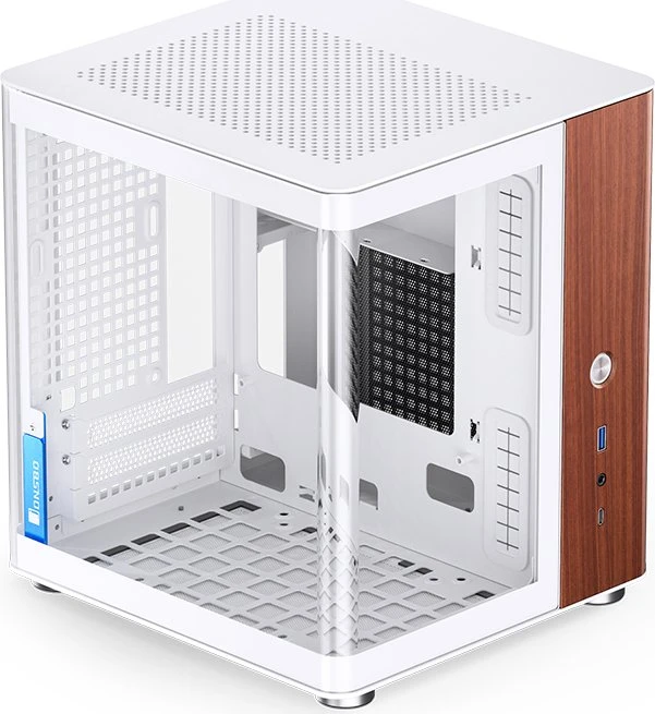 Jonsbo TK-0 White, weiß/braun, Glasfenster, Mini-ITX
