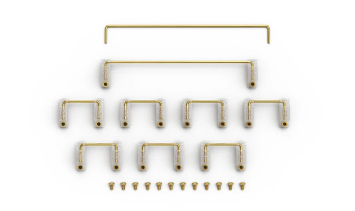 Glorious GSV2 Premium Keyboard Stabilizers Stabilisator-Set, gold/transparent