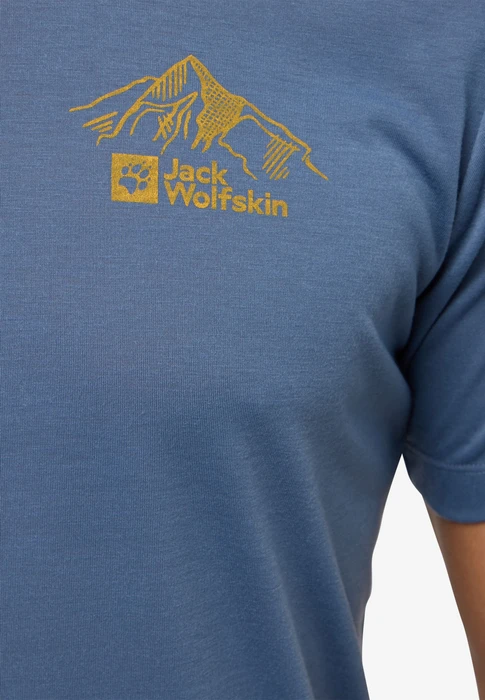 Jack Wolfskin Vonnan Graphic Funktionsshirt kurzarm nature blue (Herren)