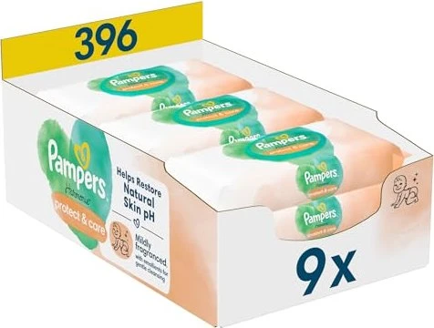 Pampers Harmonie protect & care Feuchttücher, 396 Stück (9x 44 Stück)