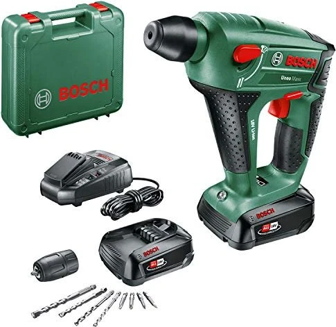 Bosch DIY Uneo Maxx Akku-Bohrhammer inkl. Koffer + 2 Akkus 2.5Ah + Zubehör