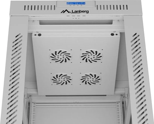 Lanberg 19" Rackschrank 42HE, LCD, freistehend, Flat Pack, V2, Glastür, IP20, RAL 7035, 600mm tief
