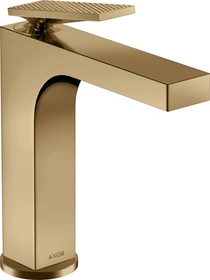 Hansgrohe Axor Citterio 160 Waschbeckenarmatur mit Hebelgriff Ablauffernbedienung und Rautenschliff polished bronze
