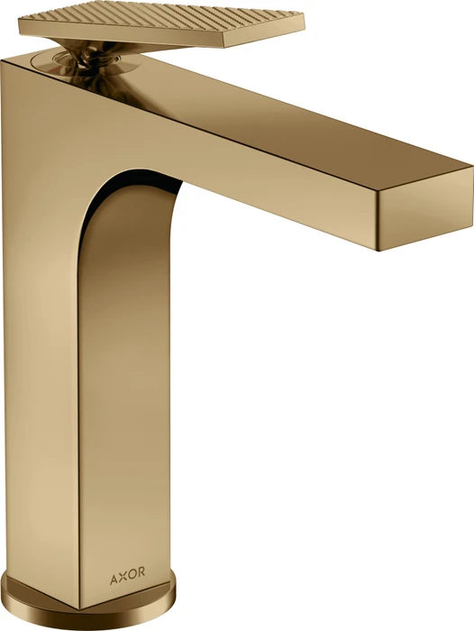 Hansgrohe Axor Citterio 160 Waschbeckenarmatur mit Hebelgriff Ablauffernbedienung und Rautenschliff polished bronze
