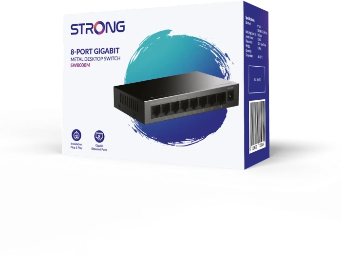 Strong Desktop Gigabit Switch, 8x RJ-45