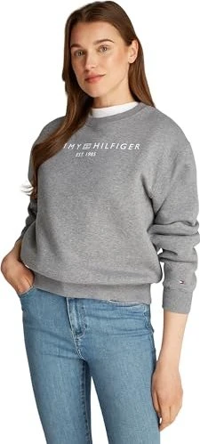 Tommy Hilfiger Rundhals mit Logo Sweatshirt medium heather grey (Damen)