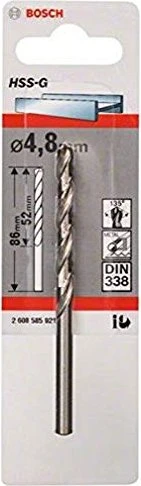Bosch Professional HSS-G Spiralbohrer, 4.8x52x86mm, 1 Stück