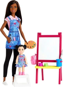 Mattel Barbie - Kunstlehrerin Puppe brünett