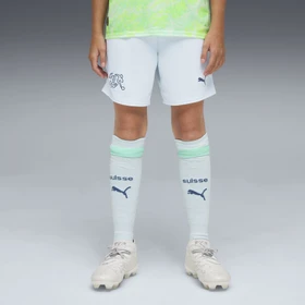 Puma FIFA WM 2026 Schweiz Auswärtsshorts sea glass/dark indigo (Junior)