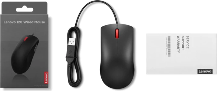 Lenovo 120 Wired Mouse, schwarz, USB