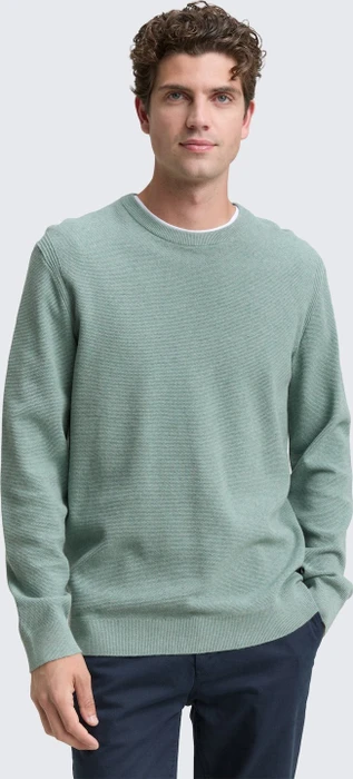 Tom Tailor Bio-Baumwolle Strickpullover dark smoke green melange (Herren)