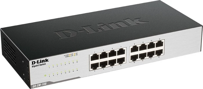 D-Link GO Easy Desktop Gigabit Switch, 16x RJ-45