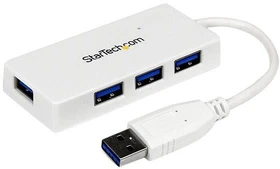 StarTech Mini-USB-Hub weiß, 4x USB-A 3.0, USB-A 3.0 [Stecker] (ST4300MINU3W)